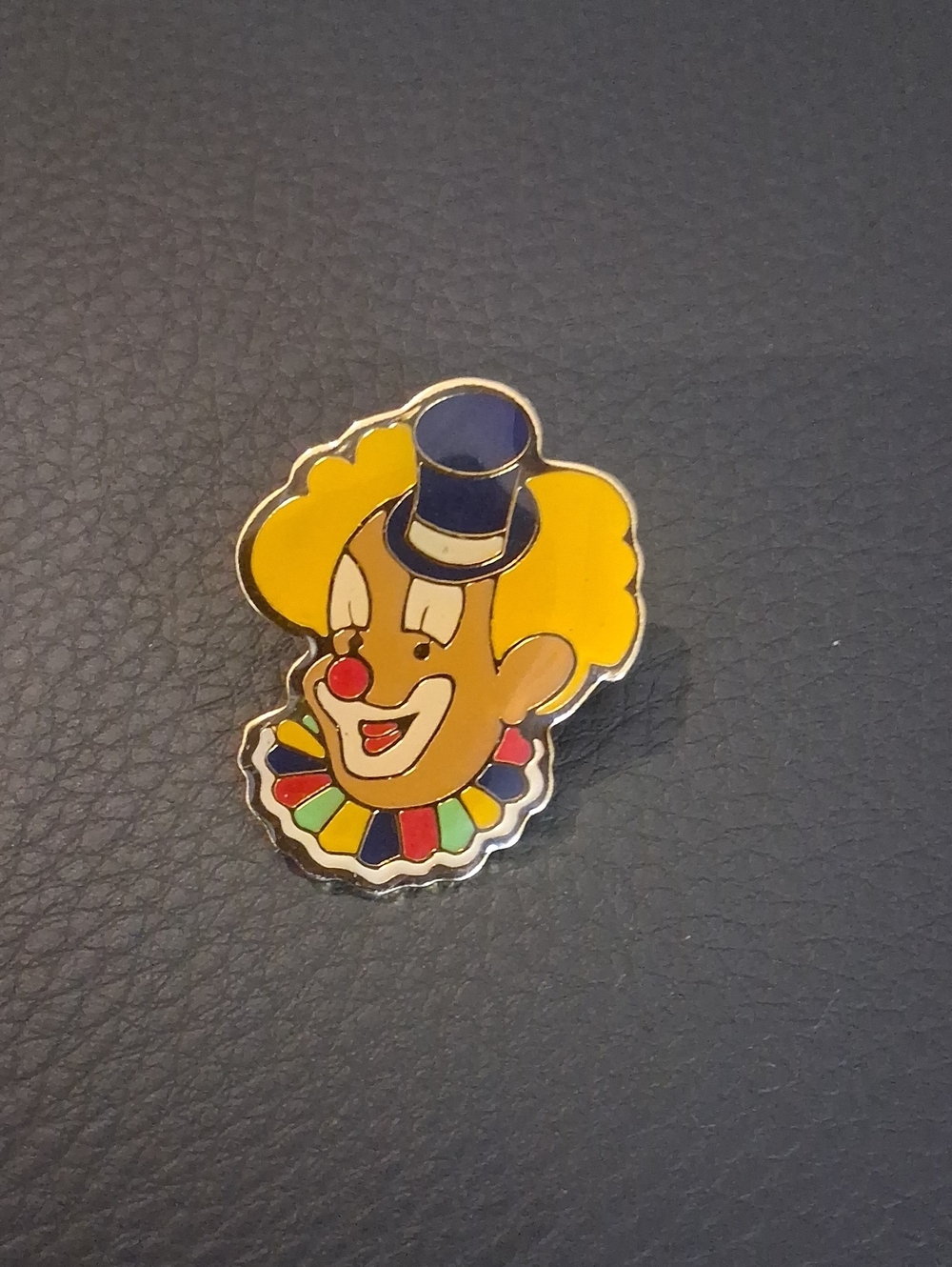 Vintage Clown Pin, Lapel HatPin, Tie Tack Enamel Circus Happy Funny Character